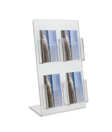 4 Pocket Tall Vertical Business Card Display Stand Holder