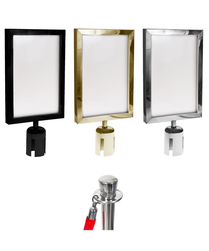 Stanchion Sign Holder for 8.5 x 11 Sign