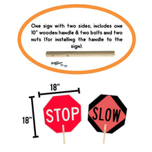 Load image into Gallery viewer, Stop and Slow Paddle Sign, 108&quot; Double-sided with Handle