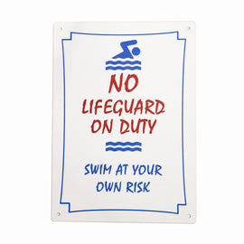 No Lifeguard On Duty Sign