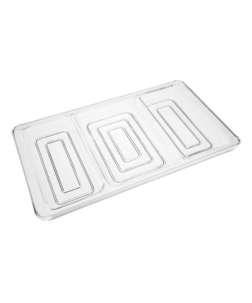 Clear Acrylic 3 Compartment Tray Organizer for Candy, Makeup and Snacks