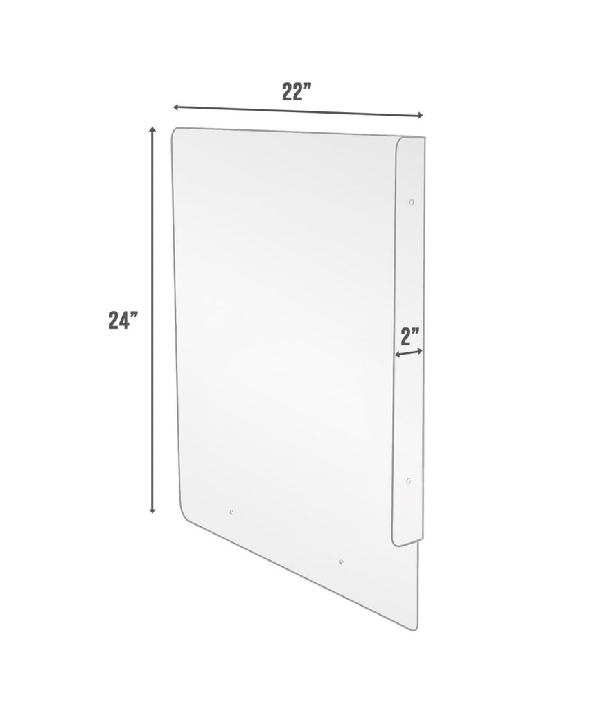 Restroom Urinal Divider & Partition - Available in Clear, White and Black