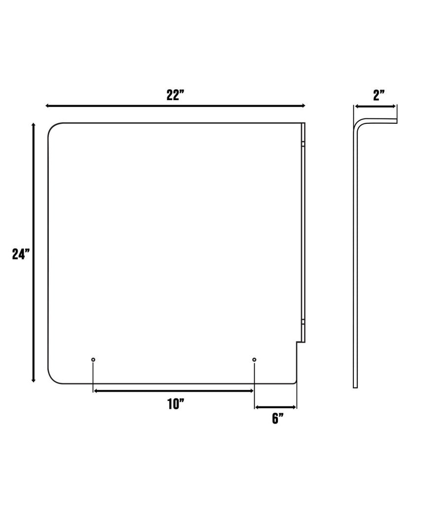 Restroom Urinal Divider & Partition - Available in Clear, White and Black