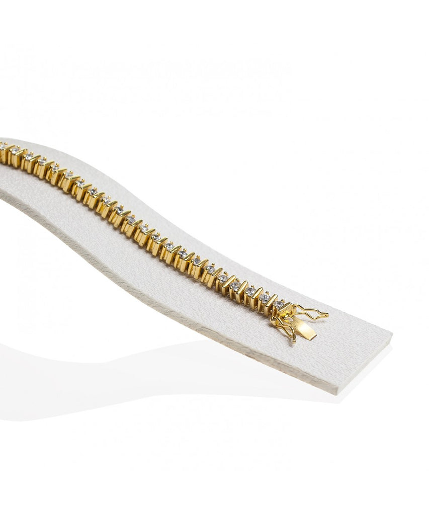 White Leatherette T-bar Bracelet Display Stand - cooksongold.com